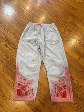 FP Movement by Free People Light Blue Track Pants with Red Bandana Detail